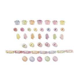 Perles en plastique, perles artisanales, couleur mixte