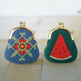 Embroidery mouth gold bag handmade diy mini sachet small pendant Su embroidery cloth art beginner