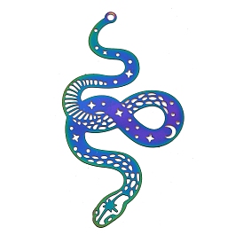 201 большие подвески из травленого металла из нержавеющей стали, очарование змеи