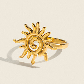 304 Edelstahl-Fingerringe für Damen, Sonne