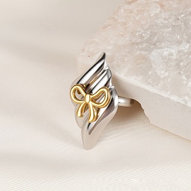 304 палец кольца из нержавеющей стали, ромб с бантом