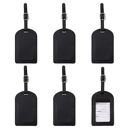 Багажная бирка из искусственной кожи, этикетки для путешествий, бирки с именами чемоданов, прямоугольные