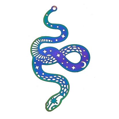 201 большие подвески из травленого металла из нержавеющей стали, очарование змеи