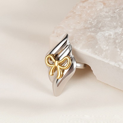 304 палец кольца из нержавеющей стали, ромб с бантом