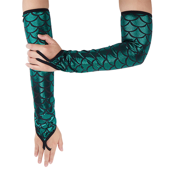 Перчатки из полиэстера с рыбьей чешуей, перчатки без пальцев для женщин и девочек