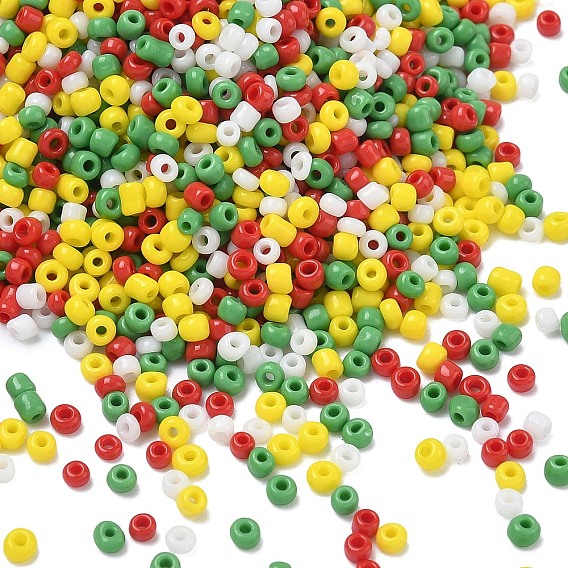 4 цветные стеклянные круглые бусины, непрозрачных цветов