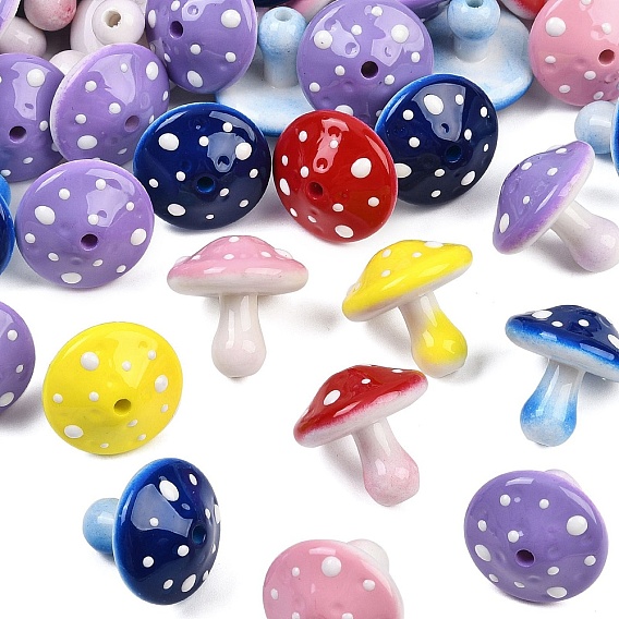 Непрозрачные акриловые бусины, гриб
