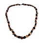 Natural Amber Nuggets Graduated Beaded Necklaces with Brass Clasps