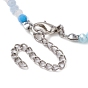 2Pcs 2 Color Glass & Natural Shell Star Beaded Necklaces Set, with Zinc Alloy Clasps
