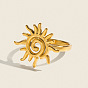 304 anillos de dedo de acero inoxidable para mujer, sol