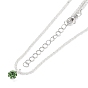 Brass with Rhinestone Pendant Necklaces, Flat Round