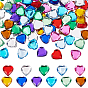 770pcs 11 couleurs cabochons acryliques transparents, dos plaqué, facette, cœur