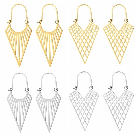 Богемный стиль 304 треугольные серьги-кольца из нержавеющей стали