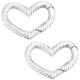 2 шт. 925 Кольца с пружинным затвором из стерлингового серебра, С двухсторонней замшевой тканью 1PC, ткань для полировки серебра, сердце