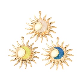 304 подвески из нержавеющей стали, Вс & луна, с эмалью