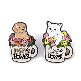 Разноцветные эмалированные значки «Сила лап», булавки для лацканов из сплава для одежды рюкзака, чёрные