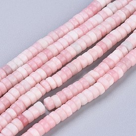Natural Pink Opal Beads Strands, Heishi Beads, Flat Round/Disc