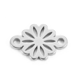 Stainless Steel Connector Charms, Flower