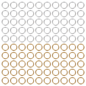1000Stk. 2 Farben 304 Biegeringe aus Edelstahl, offene Ringe springen, Metallverbinder für Heimwerkerschmuck und Schlüsselbundzubehör