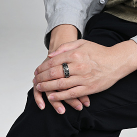 304 Вращающиеся кольца для пальцев из нержавеющей стали для мужчин, узор в виде морской звезды, Кольцо-спиннер для успокоения беспокойства, медитации