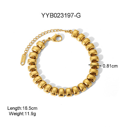 304 браслеты-цепочки с прямоугольными звеньями из нержавеющей стали, реальный 18 k позолоченный