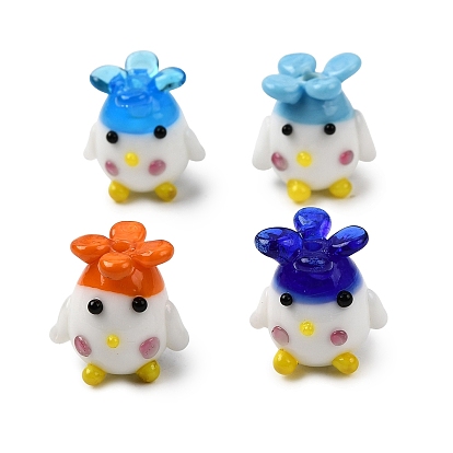 Handmade Lampwork Beads, Chick & Flower