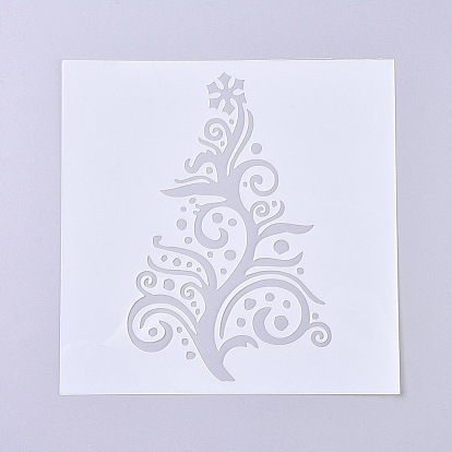 Christmas Theme Plastic Reusable Drawing Painting Stencils Templates, for Painting on Fabric Canvas Tiles Floor Furniture Wood