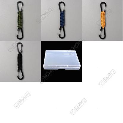 4Pcs 4 Colors Polyester Cord Braided Dog Harness Collar Leash Connector, Aluminum Alloy Clasp Dog Collar Safety Clips