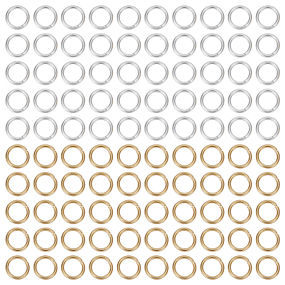 1000Stk. 2 Farben 304 Biegeringe aus Edelstahl, offene Ringe springen, Metallverbinder für Heimwerkerschmuck und Schlüsselbundzubehör