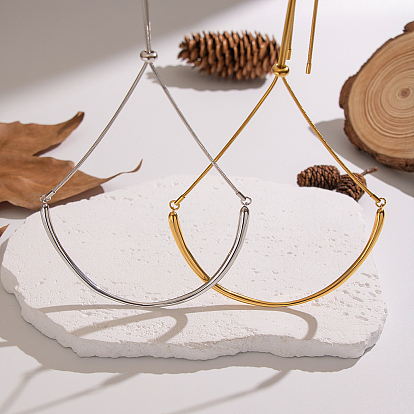 Регулируемые 304 ожерелья-чокеры из нержавеющей стали изогнутой формы с круглым цепочкой-змейкой для женщин