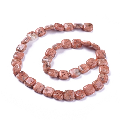 Brins de perles de feldspaths naturels, carrée