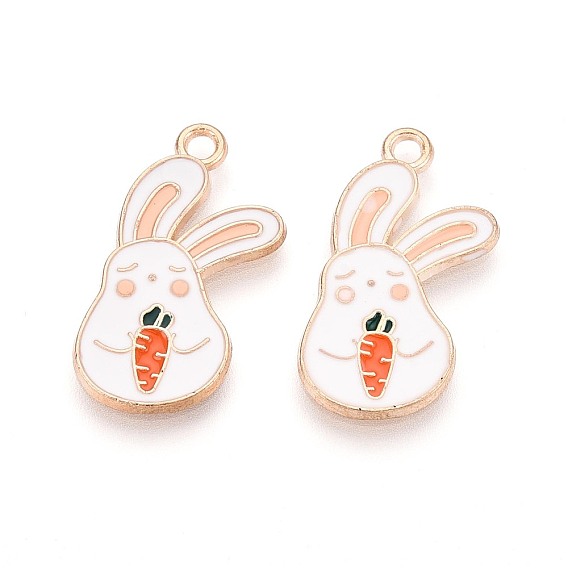 Подвески из сплава и эмали, кролик, без кадмия и без свинца, золотой свет
