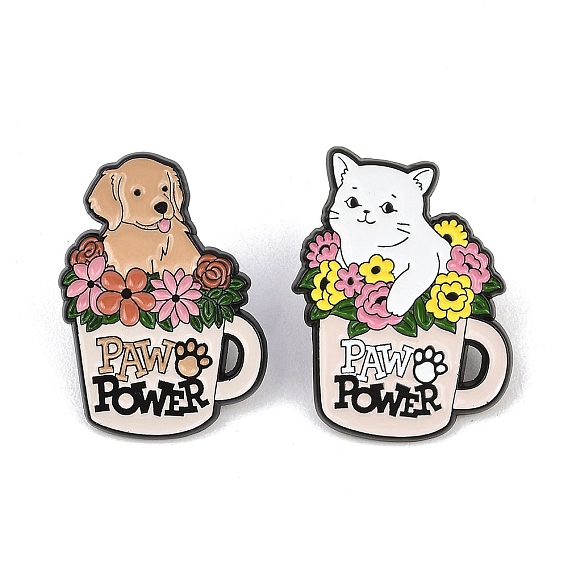 Разноцветные эмалированные значки «Сила лап», булавки для лацканов из сплава для одежды рюкзака, чёрные