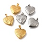 316 подвески из нержавеющей стали Locket, с 201 защелкивающимися дужками из нержавеющей стали, подвесками-рамками для фотографий из нержавеющей стали, ионное покрытие (ip), сердце