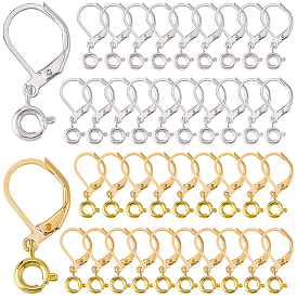 20 пары 2 цвета латунные серьги с застежкой-молнией, с застежками пружинного кольца