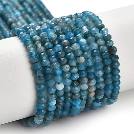 Natural Apatite Beads Strands, Faceted, Rondelle