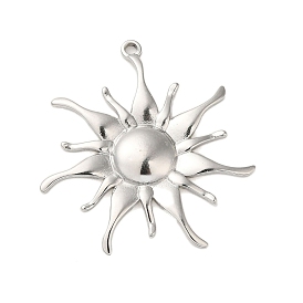 304 Stainless Steel Pendants, Sun & Flower Charm