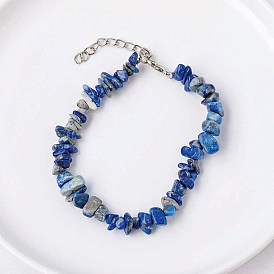 Natural Mixed Gemstone Chips Beaded Bracelet