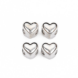 Tibetan Style Alloy European Beads, Cadmium Free & Lead Free, Heart