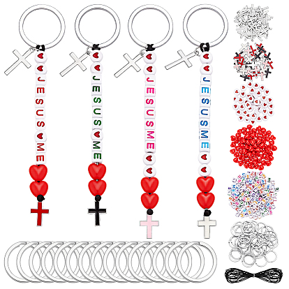 DIY Jewelry Finding Kits, including 201 Stainless Steel & Alloy Enamel Pendants, Acrylic Beads, Waxed Polyester Cord