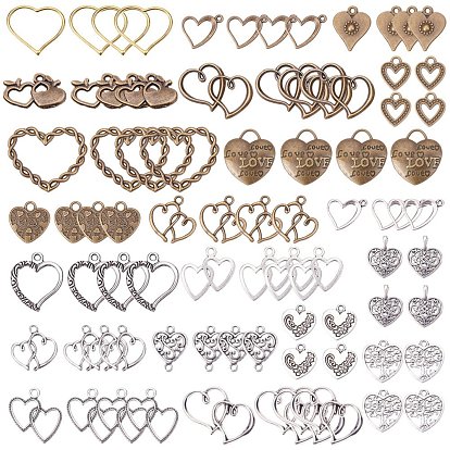 Tibetan Style Alloy Pendants, Heart