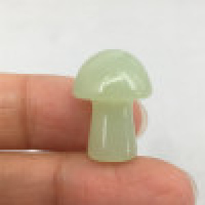 Figuras talladas de setas de jade natural xiuyan., para la decoración de escritorio de la oficina en casa