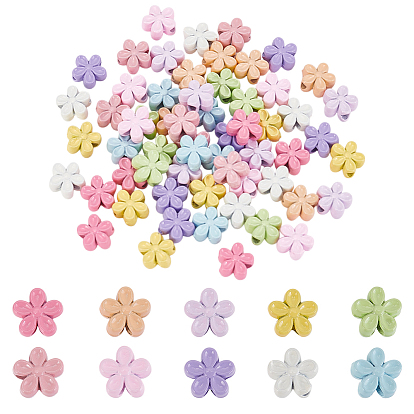 60шт 10 цвета цинковый сплав бусины, цветок