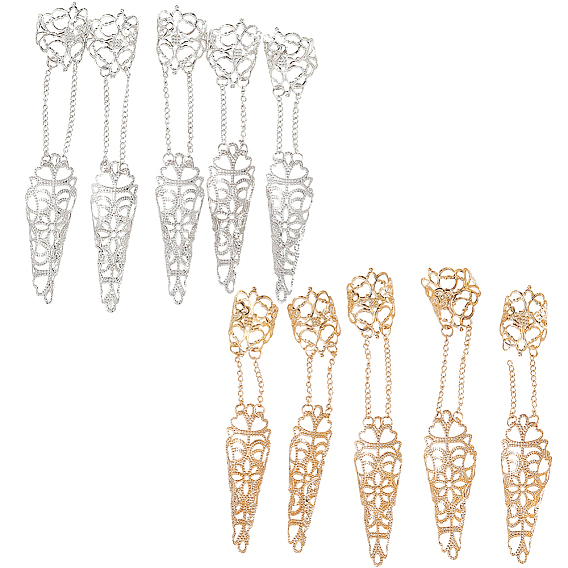 2 наборы 2 цвета хэллоуинский готический конус железный полый протектор для пальцев, декоративный чехол для пальца