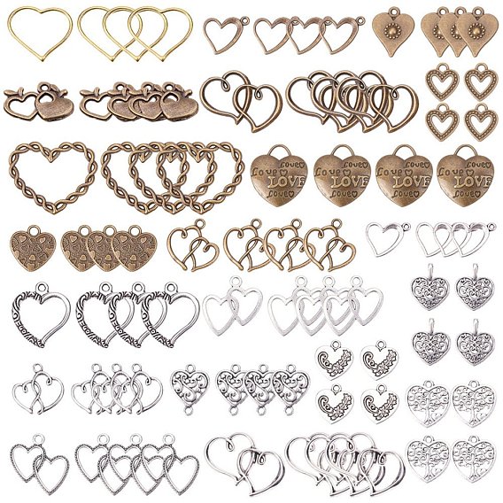 Tibetan Style Alloy Pendants, Heart