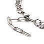 304 Stainless Steel Charm Bracelet with Link Chains for Women