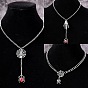 Ожерелья с подвесками из цинкового сплава и железных страз на Хэллоуин, платина