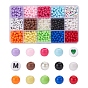 DIY Necklace Making Kit, Including 1200Pcs Opaque Acrylic & Imitation Pearl & Letter Acrylic Beads, Elastic Crystal Thread