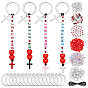 DIY Jewelry Finding Kits, including 201 Stainless Steel & Alloy Enamel Pendants, Acrylic Beads, Waxed Polyester Cord