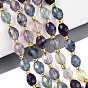 Природного флюорита бисер нитей, граненые, овальные, с бисером